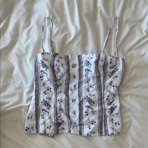Reformation Blue Floral Striped Camisole